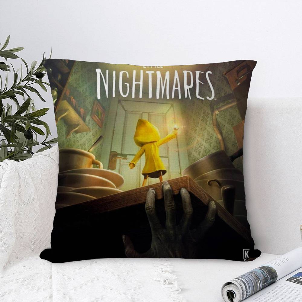 Game L-ittle N-ightmares Cushion Cover Car Throw Pillow Case For Sofa Car Christmas Gift 40x40cm 45x45cm
