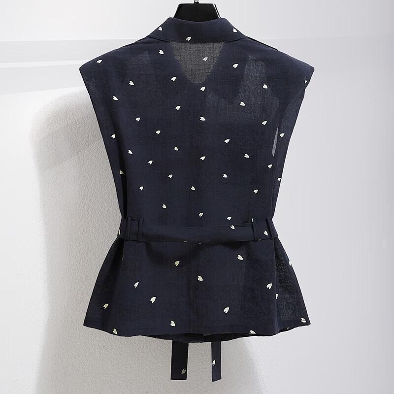 Women's Printed Sleeveless Collared Blouse