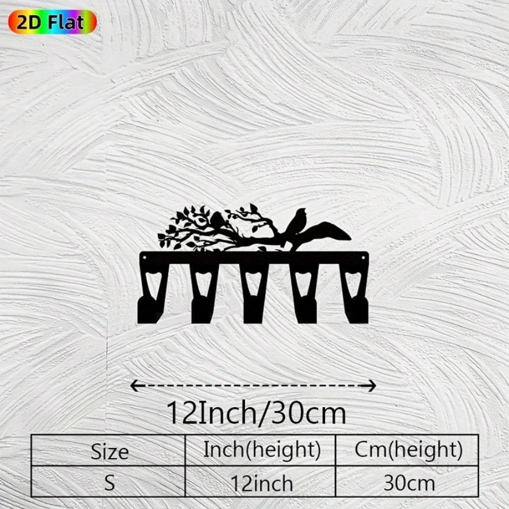 

Vintage Bird Key Holder Wall Decor Rustic Metal Hanger with 5 Hooks for Home Office Entryway 17x30