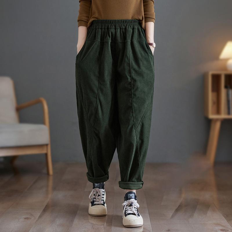 Spring and Autumn Winter Pants Haren Pants Loose and Plush Thick Pants Women's Plus Size