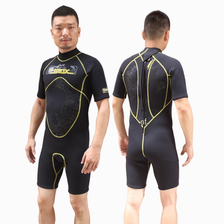 SLINX Men's 3mm Short Sleeve Wetsuit with Back Zipper, High-Quality Fabric for Warm Scuba Diving