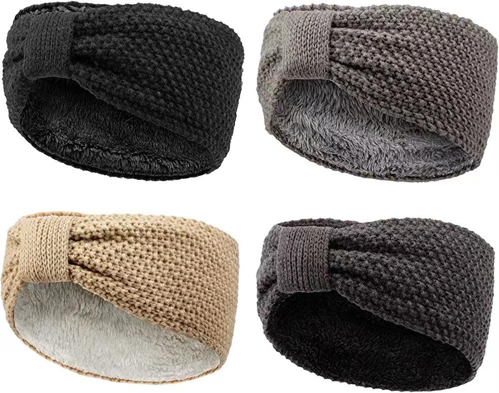 Europäisches und amerikanisches Stirnband aus Samtstrick, Stirnband mit Schleife aus Maiskörnern, Sport-Stirnband, Ohrenschutz, Kopfbedeckung, Haar-Accessoires aus Thermowolle