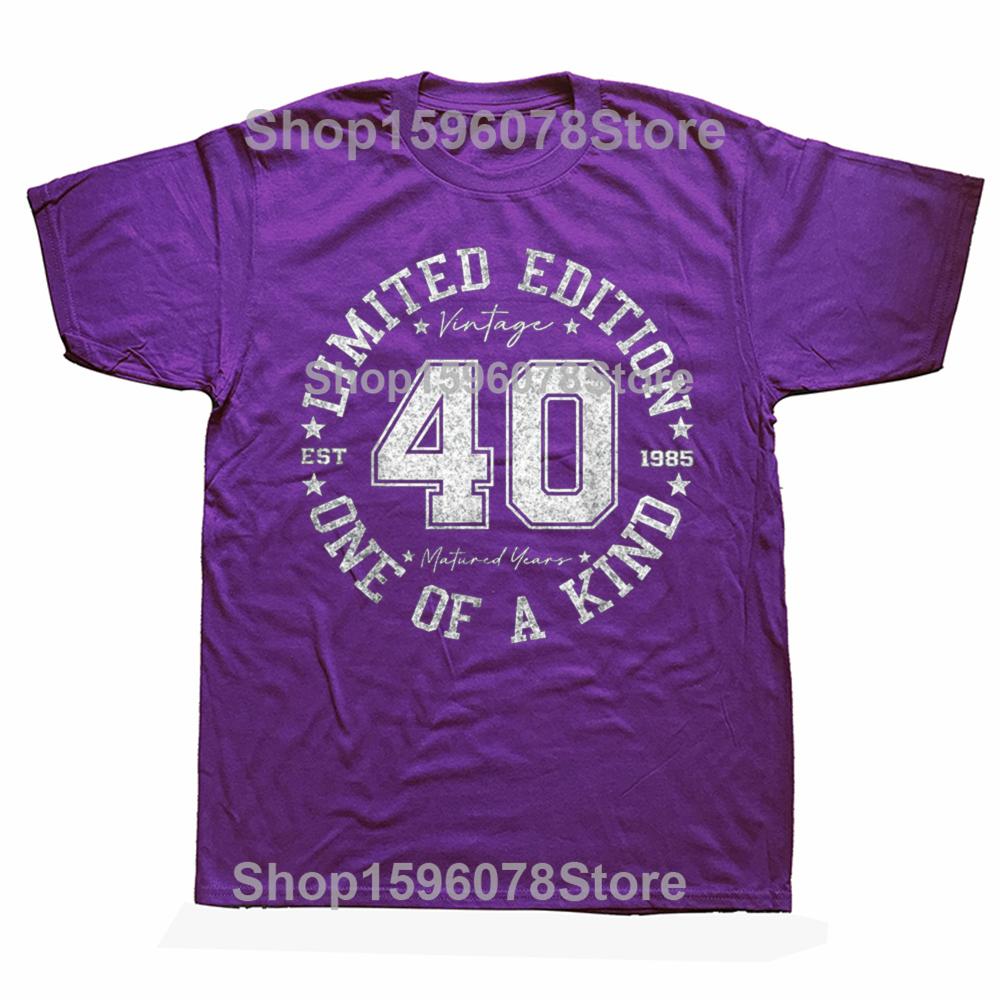 Funny 40 Year Old Gifts Vintage 1985 Limited Edition 40th Birthday Tshirts Men Fashion Tshirt 100 Cotton Oversized T Shirt