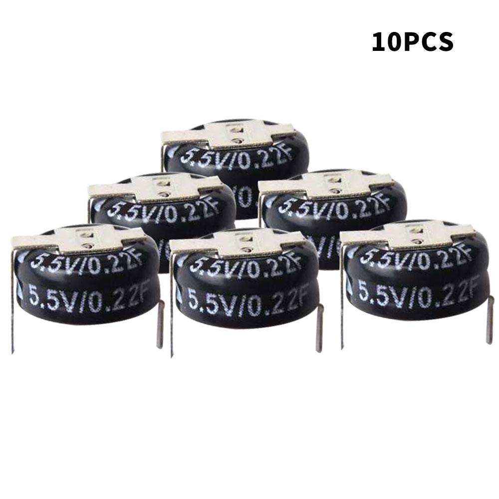 Buy 10X 5.5V 0.22F Type Farad Super Capacitor 10x10mm For Memory Backup