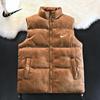 Men's Cotton Suede Vest Jacket - Autumn/Winter Stand Collar Warm Workwear