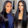 Womens Wine Red Middle Part Long Straight Wig Synthetic Heat Resistant Fiber Full Cap Daily Wear