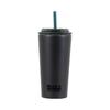 Pearl Metal 500ml Large Vacuum Insulated Tumbler with Perfect for Drip Wide and Straw Tumbler HB-6780 Straw, Coffee, Mouth, Black,