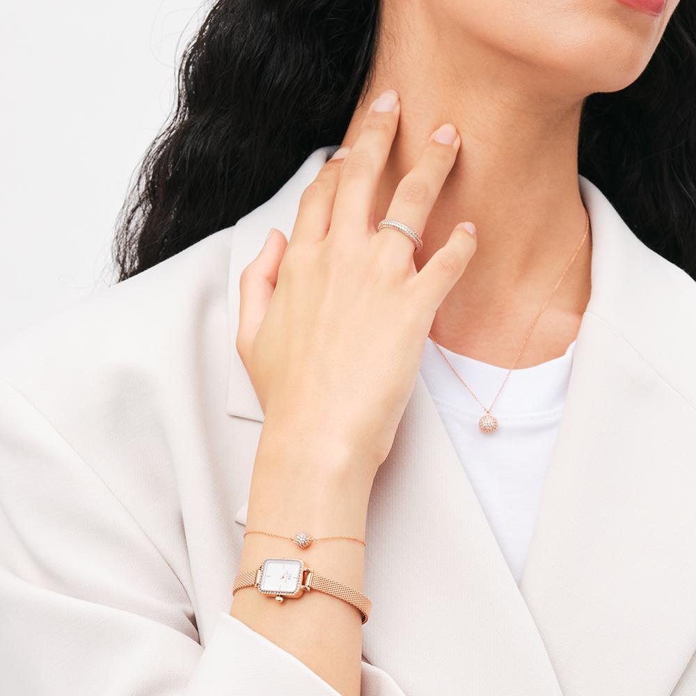 Daniel Wellington Pave Crystal Pendant Necklace Pavé Cubic Chain Necklace