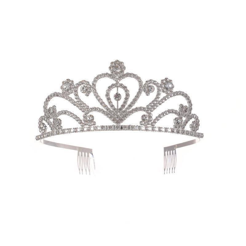 European Style Princess Oversized Heart Shaped Bride Wedding Crown Headwear Wedding Dress Accessories Banquet Updo Hair Accessories