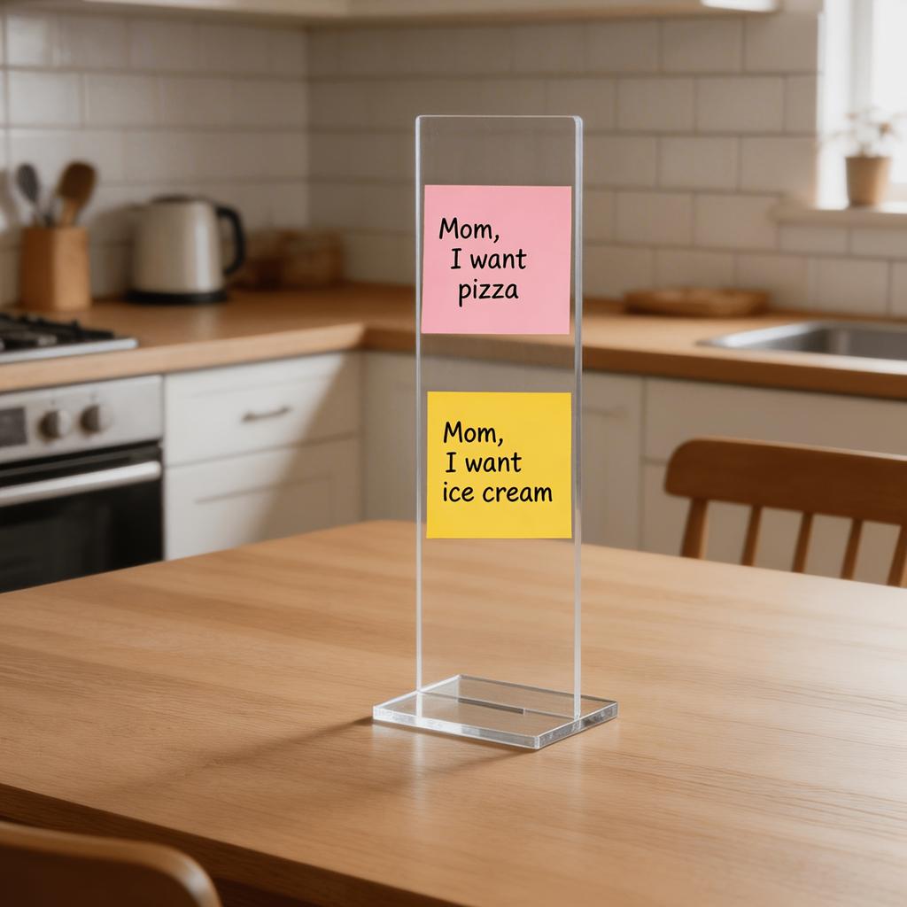 1pc of Detachable Transparent Acrylic Memo Board, Computer Screen Memo Clip Board, Message Board, Office Desktop Accessories