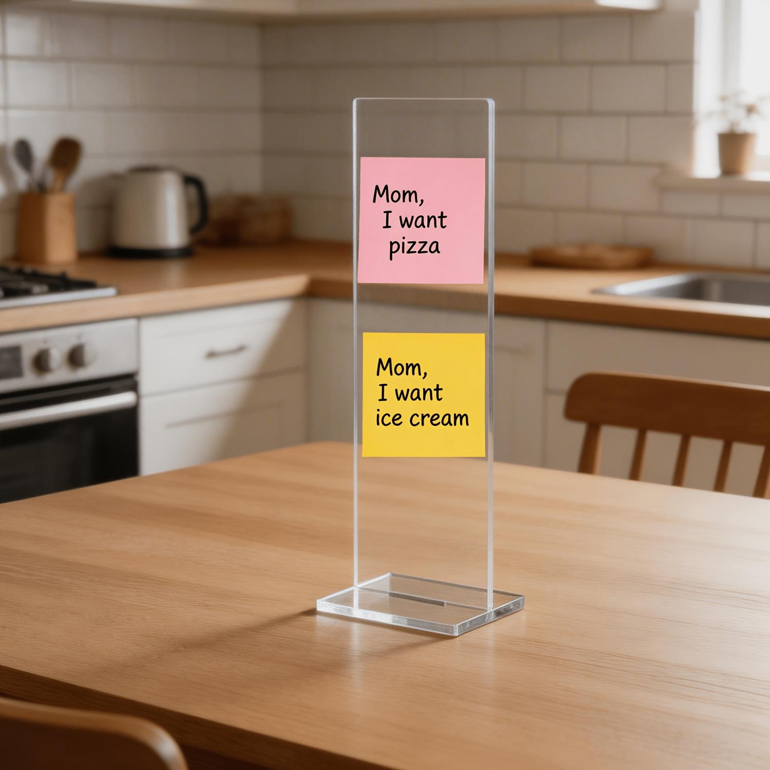 1pc of Detachable Transparent Acrylic Memo Board, Computer Screen Memo Clip Board, Message Board, Office Desktop Accessories прозрачный