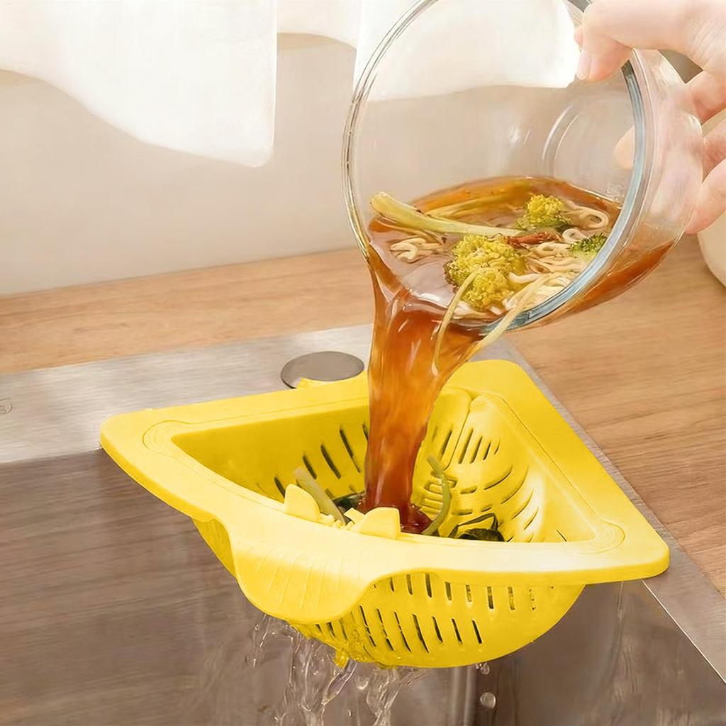 Kitchen Sink Strainer Magnetic Sponge Holder Anti-Clog Corner Sink Strainer Kitchen Food Catcher for Garbage Disposal Home
