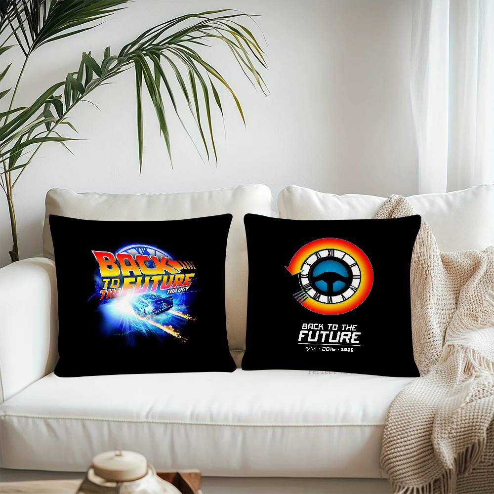 Cartoon Classic Movie B-Back To The F-Future Pillow Case Fashion Square Pillowcase Bedroom Sofa Room Ins Decoration Leisure