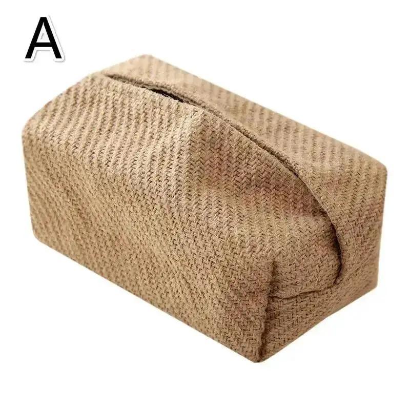Creative Home Living Room Dining Table Tissue Boxes Cotton Linen Cloth Art Tissue Box Simple Paper Box Storage Bag Home Supplies