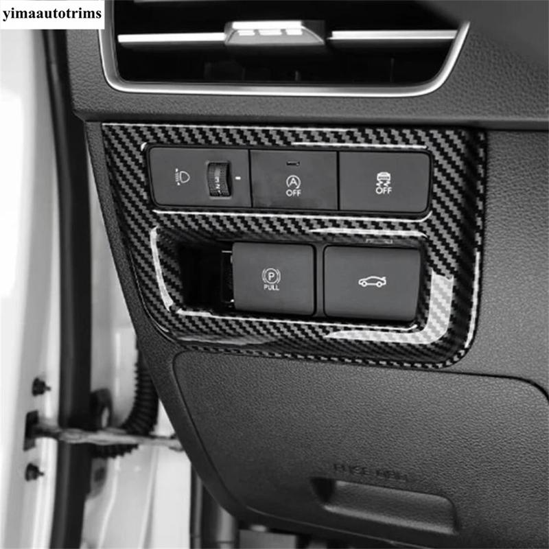 Head Lights Lamp Switch Button Panel Decoration Cover Trim For Hyundai Sonata 11th 2024 2025 Carbon Fiber Accessories Interior