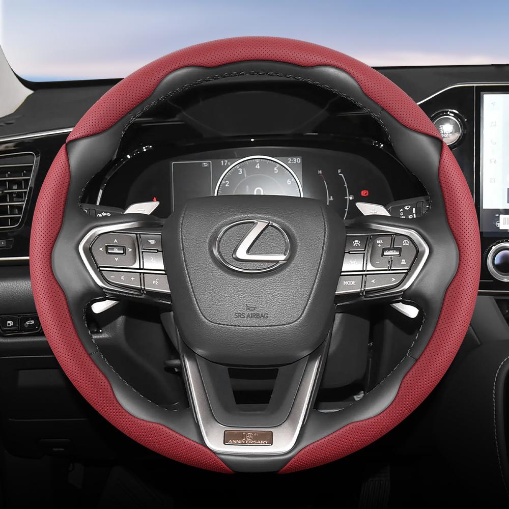 Suitable for Lexus Breathable Hole Leather Steering Wheel Cover Segmented Quick Release Design Non-Slip and Durable Is250 Gs300 Lx570 Nx Is350