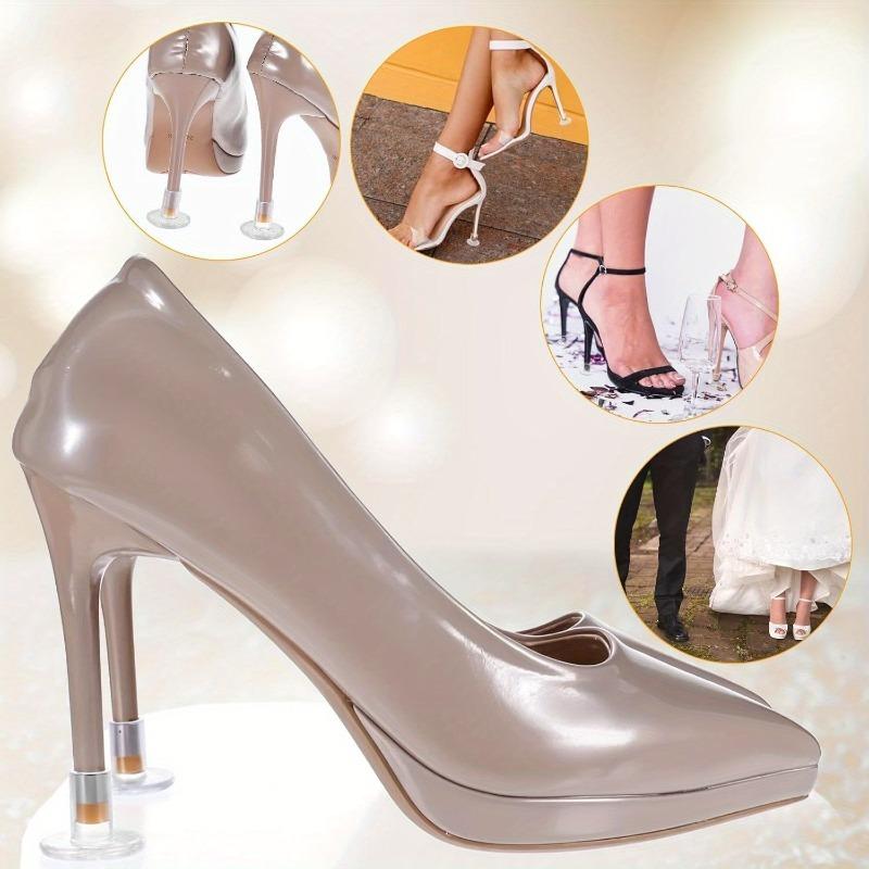 60pcs Clear Plastic High Heel Protectors & Silencers 3 Size for Weddings Event Prevent Heels From Sinking On Grass Gravel Bricks