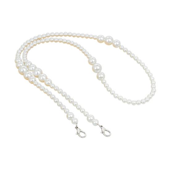 Purse Chain Strap Faux Pearl Bag Chain Strap Replacement with Metal Buckles Shoulder Cross Body Bag Chain for Ladies Tote Handbag