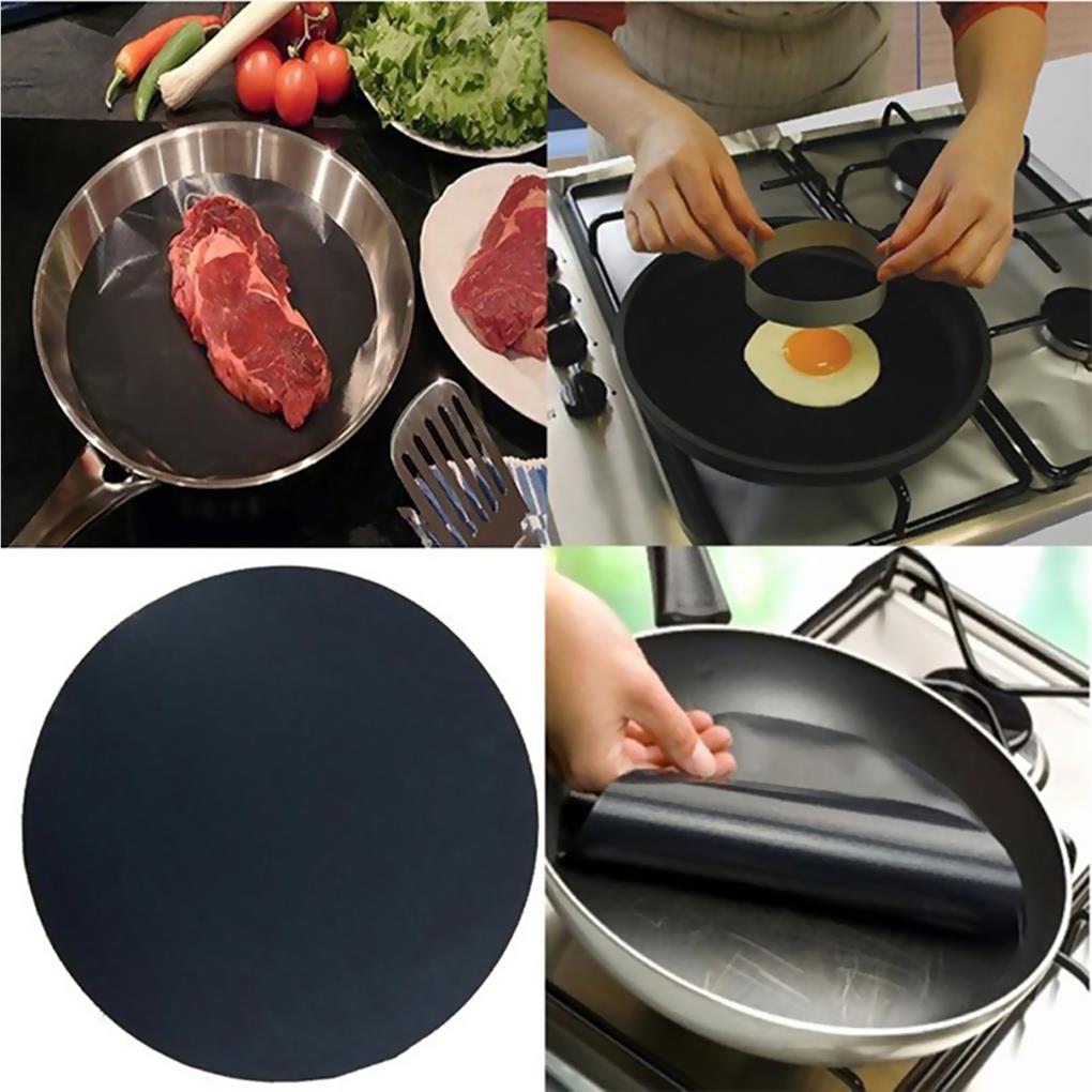 2 Sheets Non-stick Frying Pan Mat Household ple Solid Color Cooking Tool High-temperature Food Pot Sheet Fry Mats
