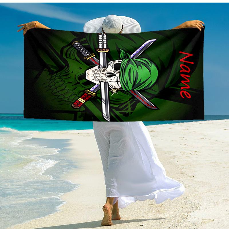 Personalized Customized Proof Beach Towel with Zoro the Pirate King Pattern - Soft, Absorbent,quick-drying,perfect Swimming,camping&bathing