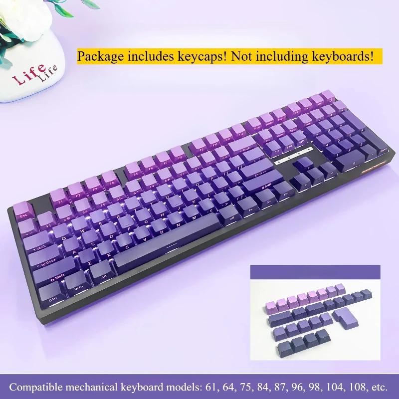 Xiaomi Gradient Keycaps 134 Keys OEM Profile PBT Double Shot Keycap For MX Switch Gaming Mechanical Keyboard Side Printed RGB Key Caps