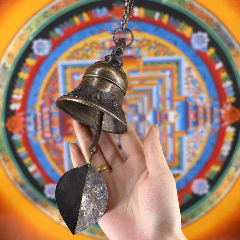 Nepal Handmade Copper Bell Dharma Buddhist Brass Tibetan Meditation Door Decorations Wind Chimes Pendant Bells
