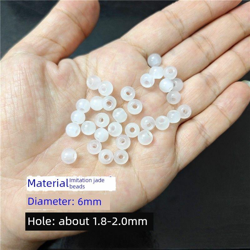 

100 Black Beads Accessories Large Hole Scattered Beads Braided Rope DIY Red Black White Pearl Shake Step Agate-like Imitation Jade Beads 100 white glass beads diameter 6mm hole 1.8-2mm