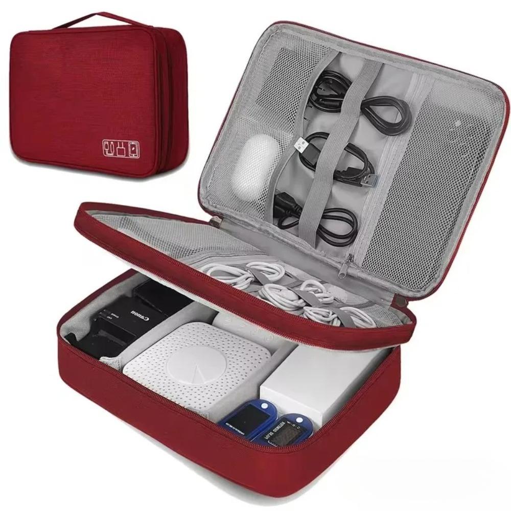 Travel Cable Accessories Bag Waterproof Double Layer Electronics Organizer Portable Storage Case for Cable, Cord, Charger, Phone, Adapter, Power Bank