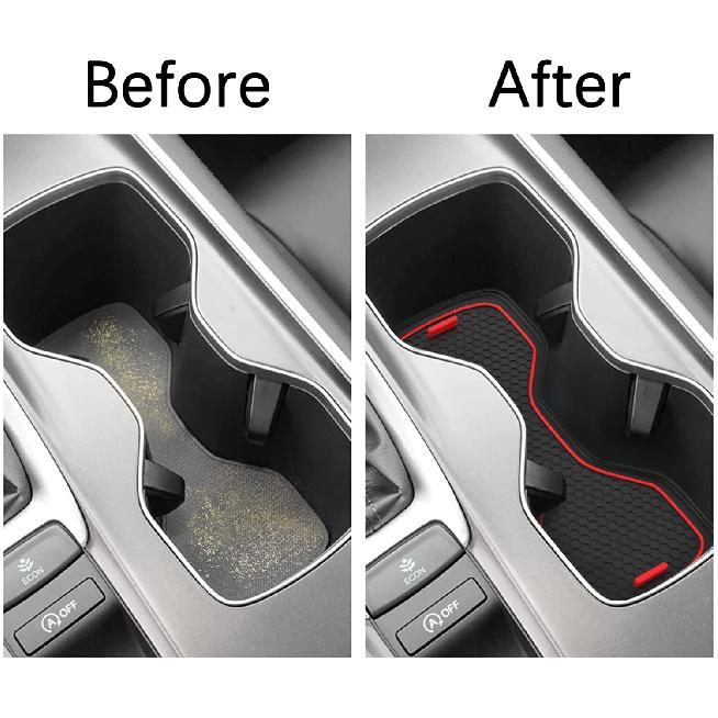 Custom-Fit Anti-Slip Cup Holder Coasters for Honda Accord Tenth Generation 2017-2022, Waterproof PVC Car Interior Accessories