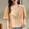 New Arrivals Unisex Solid-Color Short-Sleeve T-Shirt 100% Cotton T-Shirt Lightweight and Comfortable