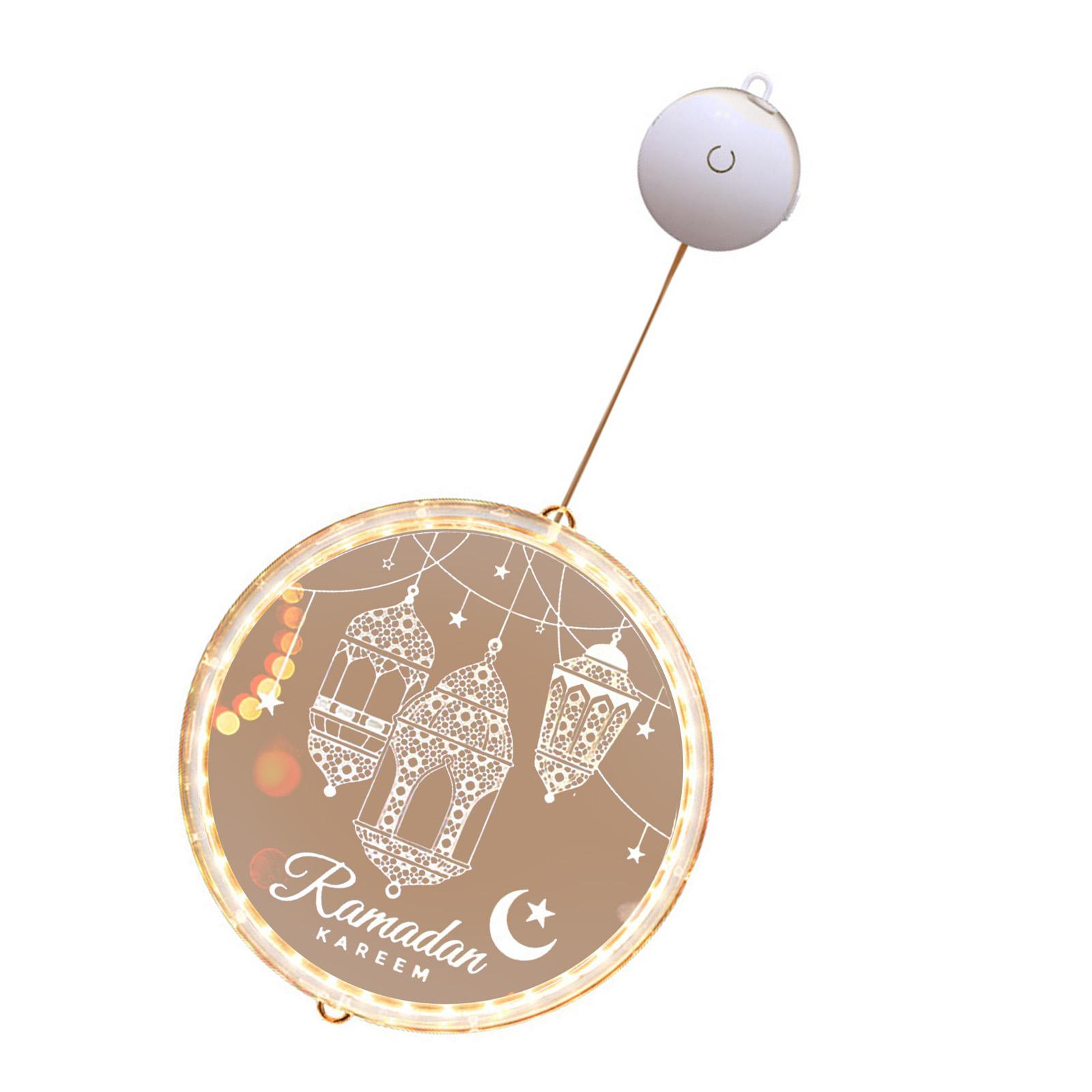 

Battery Operated Ramadans Lamp Decorative Light for Eid Mubarak Home Decoration Hanging Pendant for Window or Front Door
