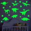 1 Sheet Glow-in-the-Dark Dinosaur Wall Stickers Waterproof Dinosaur Footprint Wall Decals Dinosaur Stickers for Nursery Kids Room
