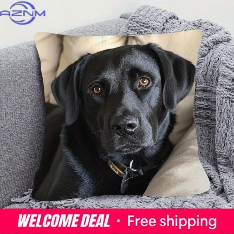 Cute Black Labrador Retriever Printed Pillowcase for Pet Lovers Sofa Cushion Cover Home Room Dormitory Decoration D Printing