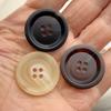 Matte Four-Hole Resin Cow Horn Pattern Buttons for Coats, Windbreakers, Suits, and Trousers