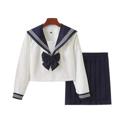 Aculldo Sailor Short Long White Kansai Front Cosplay JK Student High School Student School Cultural Authentic Uniform Sleeve Uniform, White, Sleeve,