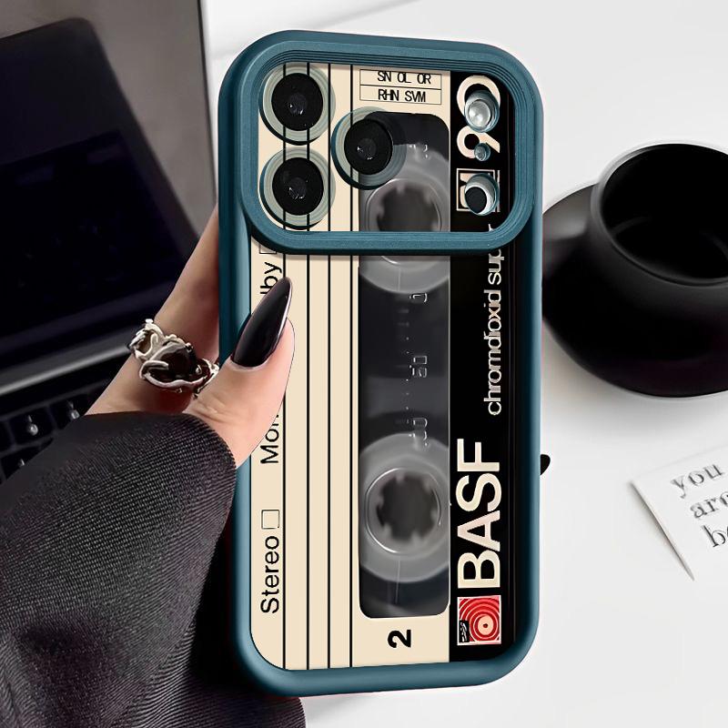 Tape Print Handyhülle für iPhone Air 16e 17 16 15 14 Pro Max 13 12 Pro 15 16 14 Plus Stoßfestes Silikon Weiche TPU-Hülle