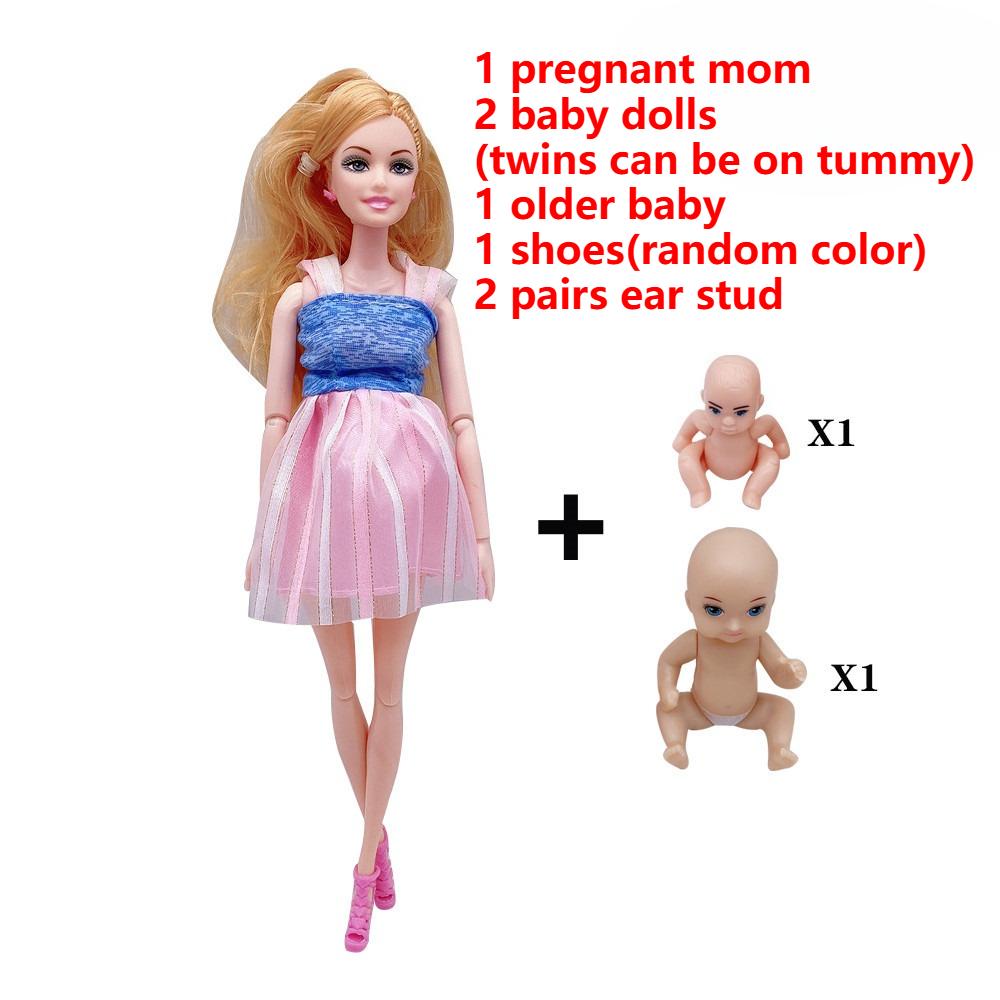 Schwangere Puppen Mit Modepuppenkleidung Kleider Schuhe Säugling In Mamas Bauch Puppenzubehör Für Mädchen Jungen Geburtstagsgeschenk