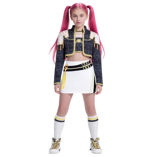 Kids Halloween Demon Hunters Performance Costume Cosplay Outfits for Dance Stage Role Play Soft Comfortable Vibrant Stage Wear for Christmas Birthday