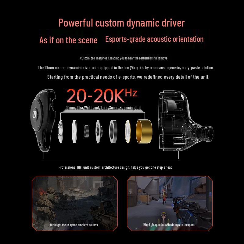 ND Leo 10mm Dynamic Driver In-Ear Gaming Earphones with FPS Sound Positioning & Lightweight Design