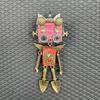 Handmade Punk Robot Pendant Wooden Head Body Hammer Shovel Axe Microphone Badminton Racket Keychain Necklace Pendant