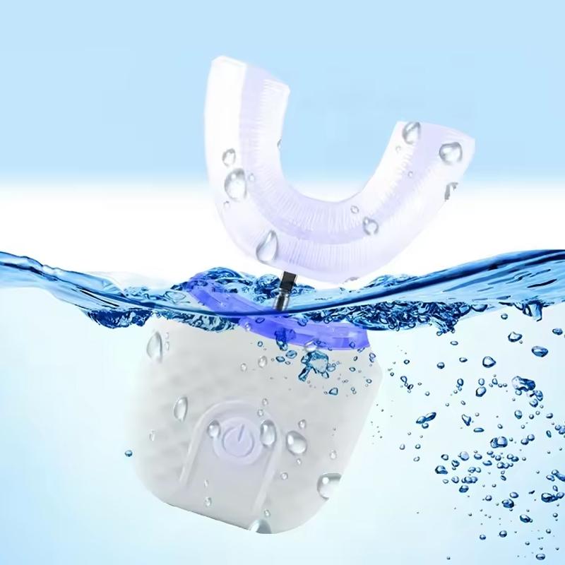 Travel Home Dual Use Whole Mouth Whitening IPX7 360 Degree Cleaning U Shape Ultrasonic Electric Toothbrush With 4 Cleaning Modes