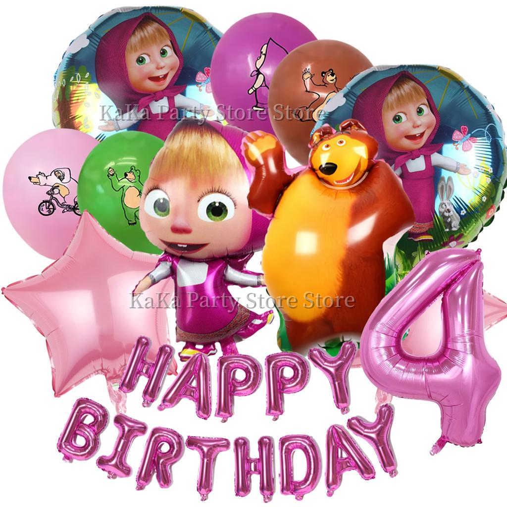 Dívka a medvěd Narozeninová sada Party dekorace Narozeninové talíře Ubrus Ubrousky Dárková taška Oslava pro miminko Party drobnosti Potřeby