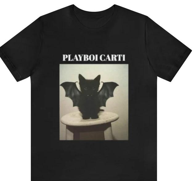 Футболка Playboi Carti Смешная футболка с мемом Playboi Carti Мерч Подарок для фанатов Унисекс Футболка L