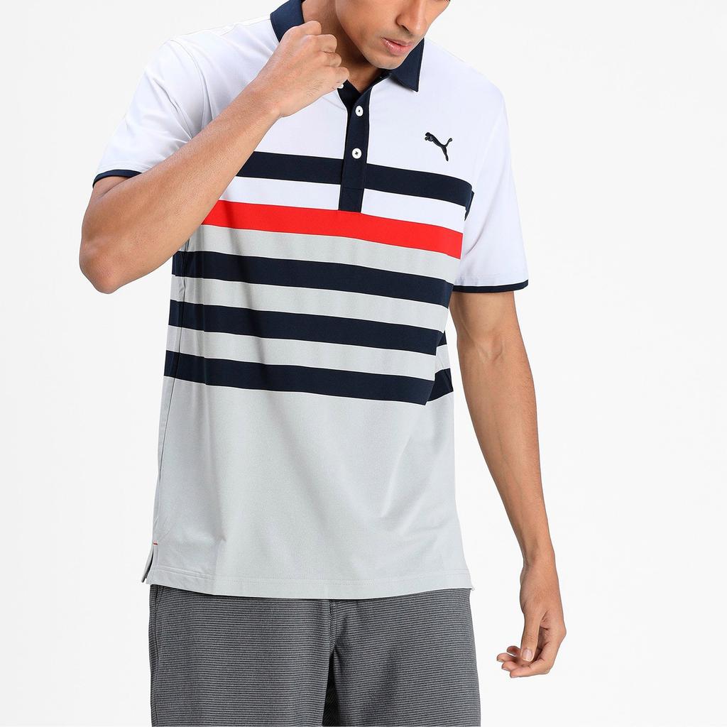 PUMA MATTR One Way Polo Shirt 'White Black Red' Men's 599115-01