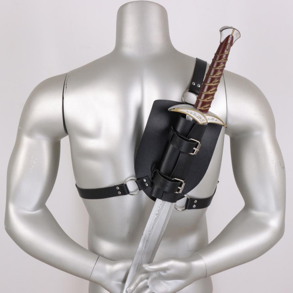 Viking Knight Steam PU Leather Swordcase Renaissance Belt Accessories Halloween Dress up Props