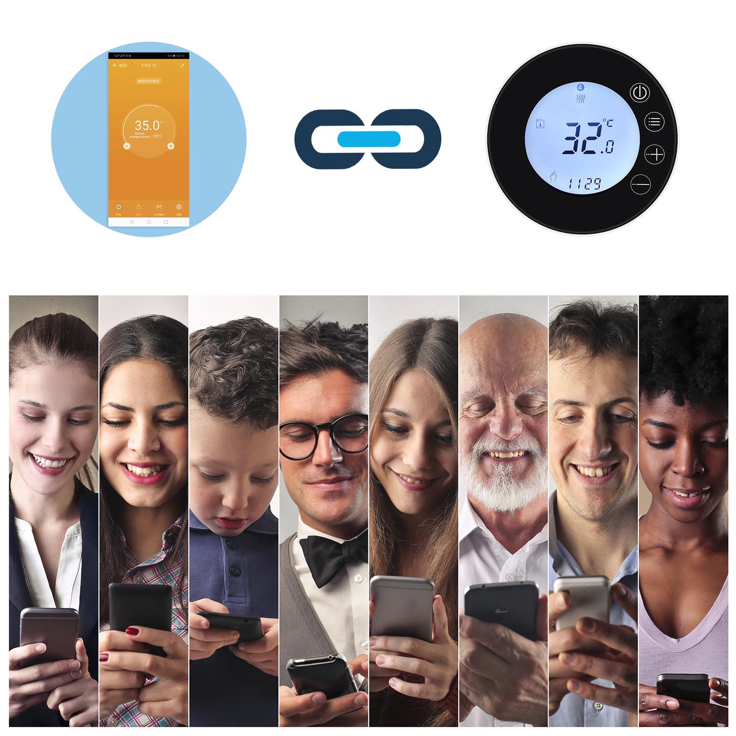 WiFi LCD Display Intelligent Thermostat Programmable Temperature Controller APP Control Compatible with    Home Voice Control