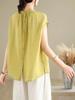 Women's Stylish Hong Kong Sleeveless Linen-Cotton Vest Top