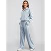 Women's Two-Piece Set: Zipper Sweatshirt & Wide-Leg Sweatpants Casual Outfit