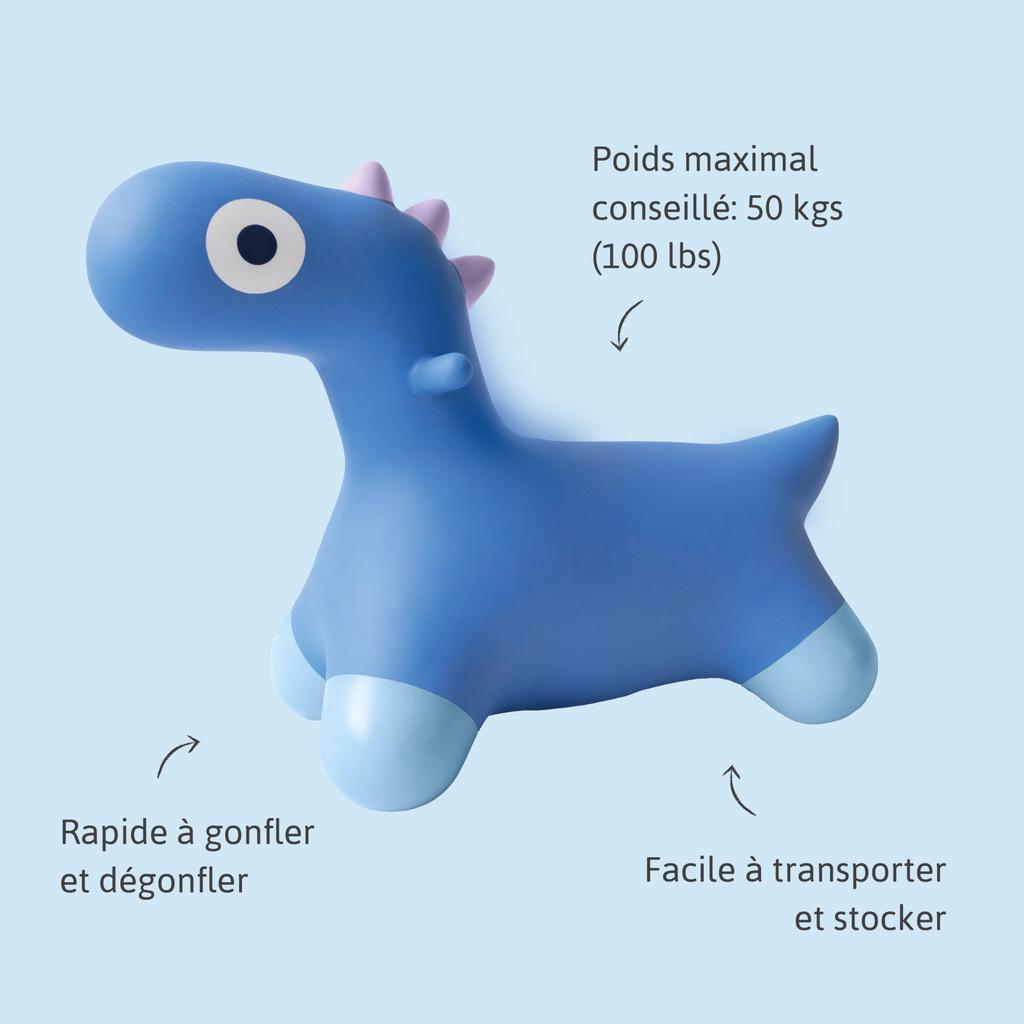 Quut Süßer Hoppi Dino Kosmisch Blau Dinosaurier Indoor Balance Plüsch Alter Baby Kindergarten Eingang Zuhause Spielen Mitfahrspielzeug, Spielset, Ball, Spielzeug, 2, 3, 4,