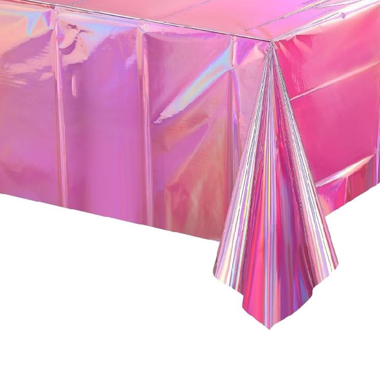 Color Changing Aluminum Film Tablecloth Disposable Water Resistant Stains Resistant For Instants Party Setups And Decoration